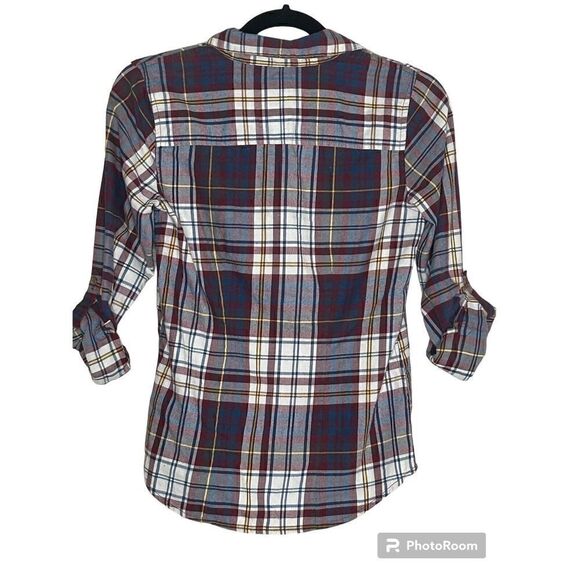 The North Face Womens Long Sleeve Button-Down Blue White Red Shirt XS - Picture 2 of 3